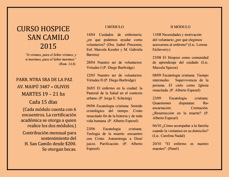 Curso Hospice San Camilo 2015